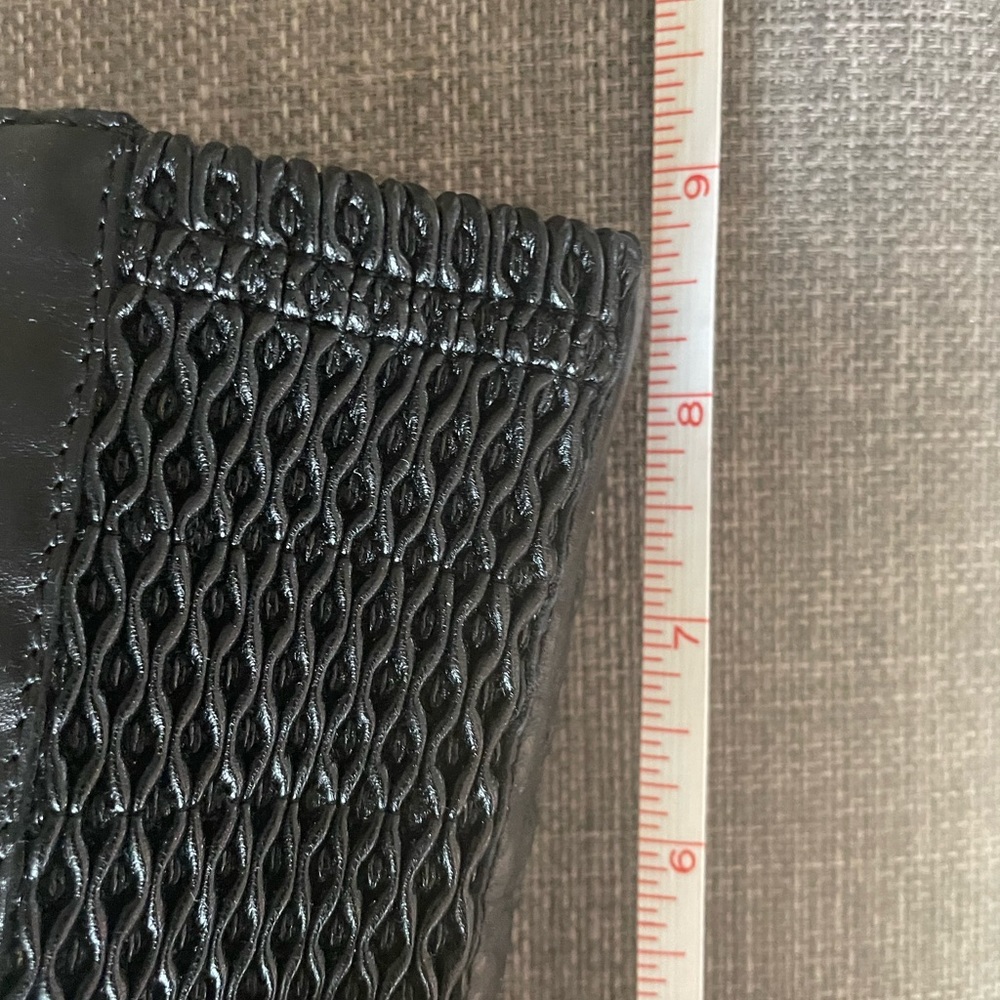 Aquatalia Black Leather heel Ankle Boots with elastic quilt. - Picture 8 of 9